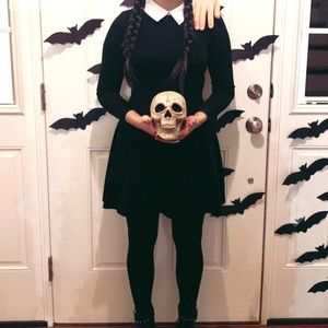 Black dress with white collar